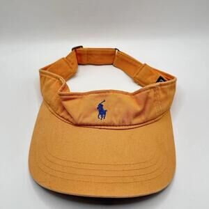 Vintage Polo Ralph Lauren Sun Visor Hat Cap Orange 1990s 41381